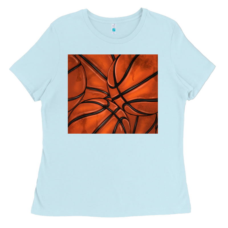Distressed Basketball Pattern Ladies Tee by TumblerDesignByShophia | Teevron