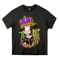 Asphalt Mardi Gras cow Heavy Core Tee - NancyCooperArtShop