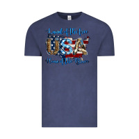 Vintage Denim land of the free home of the brave american flag background Vintage Tee - Jasminsmagicworld