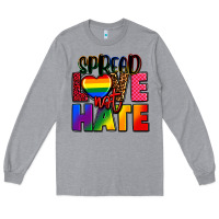 Heather Grey spread love not hate Long Sleeve Tee - FaDigitalArtStudio