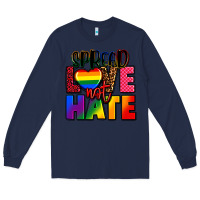 Navy spread love not hate Long Sleeve Tee - FaDigitalArtStudio