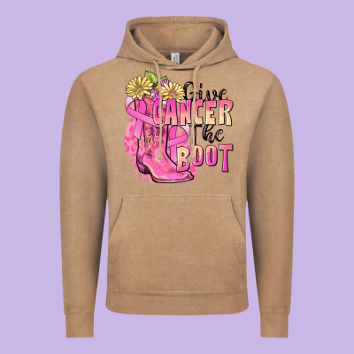 Give Cancer The Boot Vintage Hoodie Designed By Fadigitalartstudio