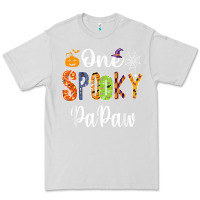 Dove Grey grandpa family halloween matching shirts, one spooky papaw t shirt Premium Tee - maiPhamDesign