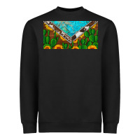 Black cactus sunflower cowhide and turquoise license plate Heavyweight Sweatshirt - Artiststas