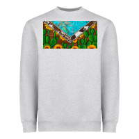 Heather Grey cactus sunflower cowhide and turquoise license plate Heavyweight Sweatshirt - Artiststas
