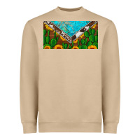 Mushroom cactus sunflower cowhide and turquoise license plate Heavyweight Sweatshirt - Artiststas