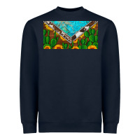 Cactus Sunflower Cowhide And Turquoise License Plate Heavyweight Sweatshirt | Teevron