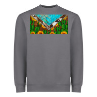 Storm cactus sunflower cowhide and turquoise license plate Heavyweight Sweatshirt - Artiststas