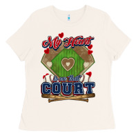 My Heart Is On That Court Baseball Ladies Tee | Teevron