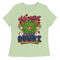 Matcha My heart is on that court Baseball Ladies Tee - HowdyJamesFarm