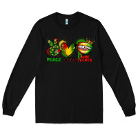 Black Peace love Juneteenth Long Sleeve Tee - FaDigitalArtStudio