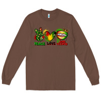 Chestnut Peace love Juneteenth Long Sleeve Tee - FaDigitalArtStudio