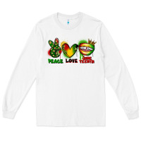 White Peace love Juneteenth Long Sleeve Tee - FaDigitalArtStudio