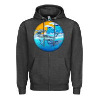Charcoal Heather humpback whale Zipper Hoodie - BarkalooDesign