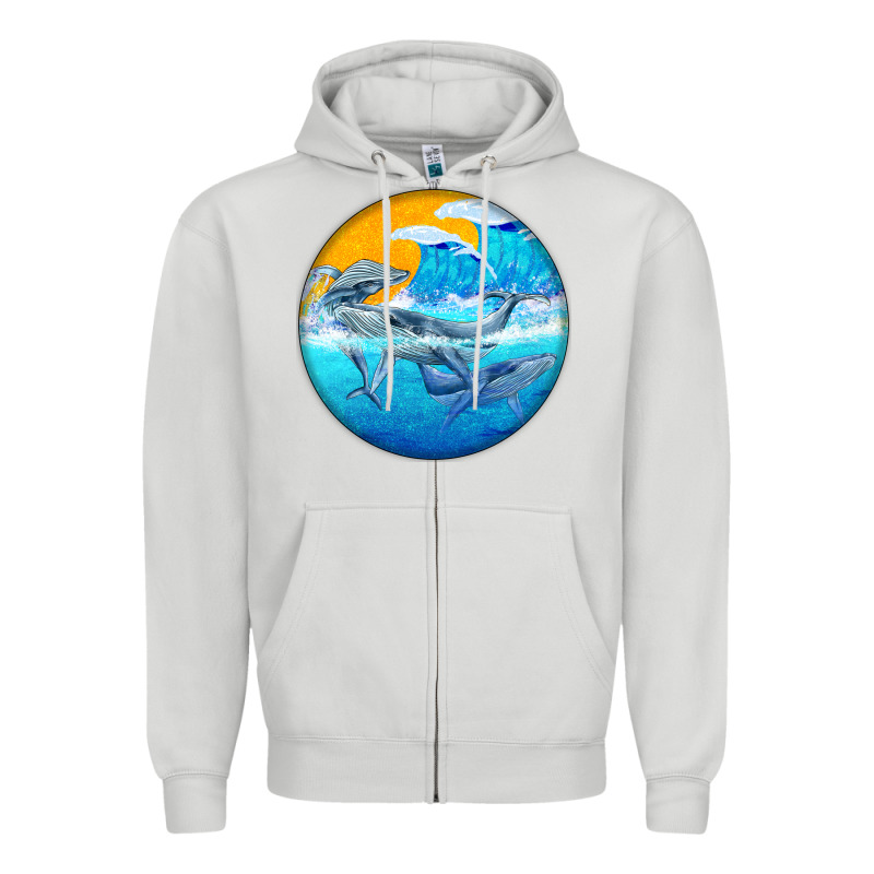 Humpback Whale Zipper Hoodie by BarkalooDesign | Teevron