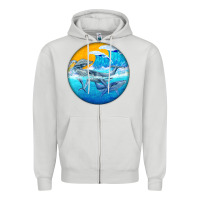 Dove Grey humpback whale Zipper Hoodie - BarkalooDesign