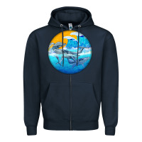 Navy humpback whale Zipper Hoodie - BarkalooDesign