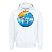 White humpback whale Zipper Hoodie - BarkalooDesign
