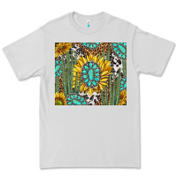 Dove Grey western cactus with sunflowers and turquoise tumbler tbs Premium Tee - TumblerDesignByShophia