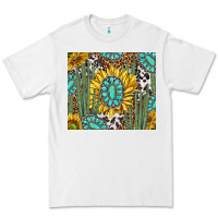 White western cactus with sunflowers and turquoise tumbler tbs Premium Tee - TumblerDesignByShophia