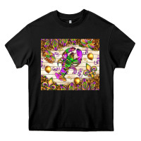 Black Mardi Gras with crab Heavy Core Tee - NancyCooperArtShop