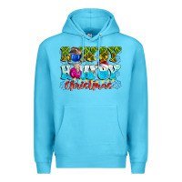 Ocean Blue Rowdy Howdy Christmas Premium Hoodie - CowhideDigitalArt