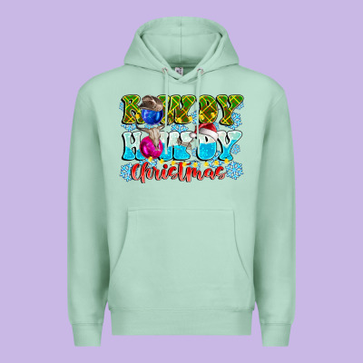 Rowdy Howdy Christmas Premium Hoodie Designed By Cowhidedigitalart