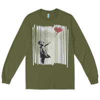 Army Green banksy balloon girl cute Long Sleeve Tee - maiPhamDesign