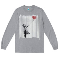 Heather Grey banksy balloon girl cute Long Sleeve Tee - maiPhamDesign