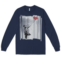 Navy banksy balloon girl cute Long Sleeve Tee - maiPhamDesign