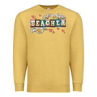 Antique Gold daisy teacher Premium Sweatshirt - AdoDesignShop