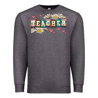 Charcoal Heather daisy teacher Premium Sweatshirt - AdoDesignShop