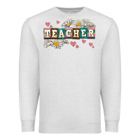 Oatmeal Heather daisy teacher Premium Sweatshirt - AdoDesignShop
