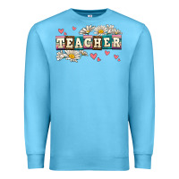 Ocean Blue daisy teacher Premium Sweatshirt - AdoDesignShop