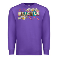 Purple daisy teacher Premium Sweatshirt - AdoDesignShop