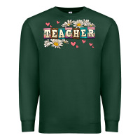 Sports Green daisy teacher Premium Sweatshirt - AdoDesignShop
