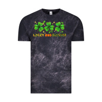 Cloud Black St. Patrick's Day lucky and blessed Vintage Tee - HowdyJamesFarm