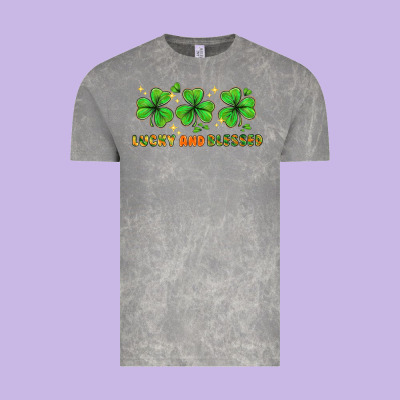 St. Patrick's Day Lucky And Blessed Vintage Tee Designed By Howdyjamesfarm