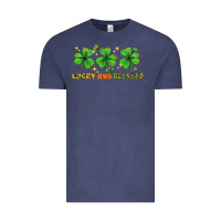 Vintage Denim St. Patrick's Day lucky and blessed Vintage Tee - HowdyJamesFarm