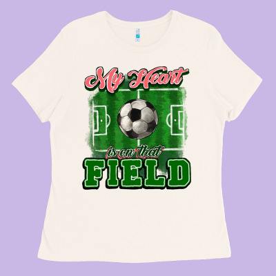 My Heart Is On That Court Soccer Ladies Tee Designed By Howdyjamesfarm