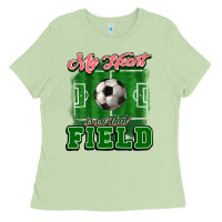 Matcha My heart is on that court Soccer Ladies Tee - HowdyJamesFarm