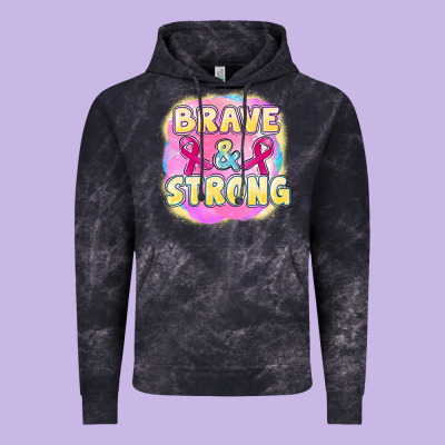 Brave And Strong Cancer Vintage Hoodie Designed By Fadigitalartstudio