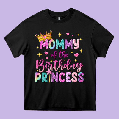 Mommy Of The Birthday Princess Heavy Core Tee Designed By Nancycooperartshop
