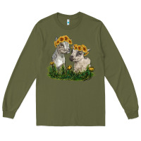 Army Green baby goats Long Sleeve Tee - RanaPortraitStore