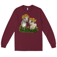 Burgundy baby goats Long Sleeve Tee - RanaPortraitStore