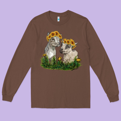 Baby Goats Long Sleeve Tee Designed By Ranaportraitstore