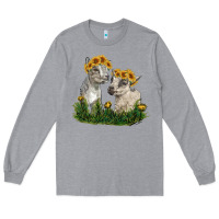 Heather Grey baby goats Long Sleeve Tee - RanaPortraitStore