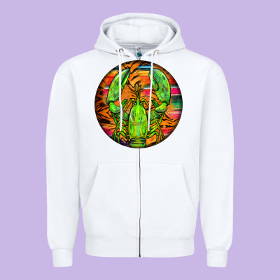 Lobster Round Zipper Hoodie Designed By Barkaloodesign