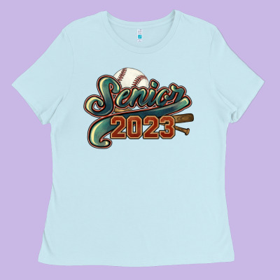 Senior 2023 Baseball Ladies Tee Designed By Howdyjamesfarm