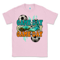 Bubblegum Pink Game day lightning bolt soccer Classic Tee - HowdyJamesFarm